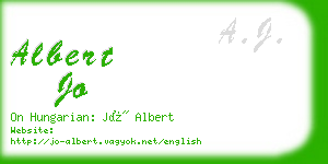 albert jo business card